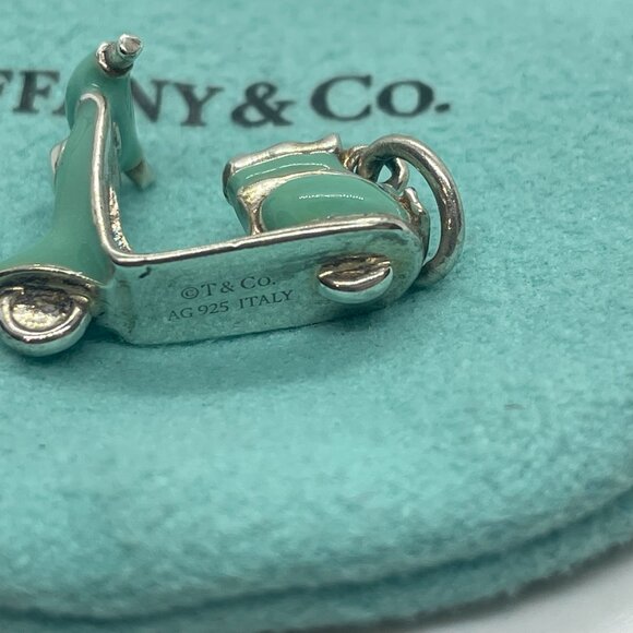 Tiffany & Co. Vintage Sterling Silver Blue Enamel Vespa Scooter Charm - Picture 3 of 16